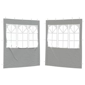 vidaXL Partyt&auml;ltv&auml;gg 2 st 200 x 195 cm Ljusgr&aring; PE och st&aring;l