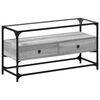 vidaXL Tv-b&auml;nk med glasskiva gr&aring; sonoma 98x35x51 cm konstruerat tr&auml;