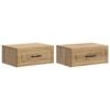 vidaXL V&auml;ggmonterat S&auml;ngbord 2 pcs Artisan-ek 49 x 34,5 x 20 cm