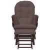 vidaXL Gungstol med fotpall brun tyg
