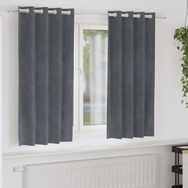vidaXL M&ouml;rkl&auml;ggningsgardiner 2 pcs Ljusgr&aring; 140 x 175 cm Sammet