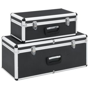 vidaXL F&ouml;rvaringsv&auml;skor 2 st svart aluminium