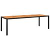 vidaXL Tr&auml;dg&aring;rdsbord 250x100x75 cm akaciatr&auml; och konstrotting svart