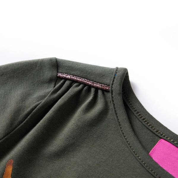 T-shirt med l&aring;nga &auml;rmar f&ouml;r barn khaki 140