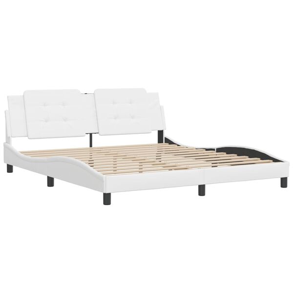 vidaXL Bed Frame without Mattress "Zadar" White 180x200 cm Faux Leather