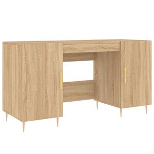 vidaXL Skrivbord sonoma-ek 140x50x75 cm konstruerat tr&auml;