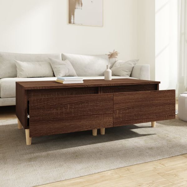 vidaXL Sidobord 2 st brun ek 50x46x35 cm konstruerat trä