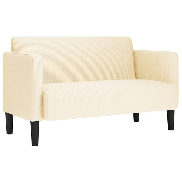 vidaXL Loveseat soffa cremefärgad 109 cm manchestertyg