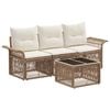 vidaXL Tr&auml;dg&aring;rdsoffset 4 pcs Beige konstrotting