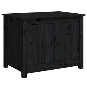 vidaXL Soffbord svart 71x49x55 cm massiv furu