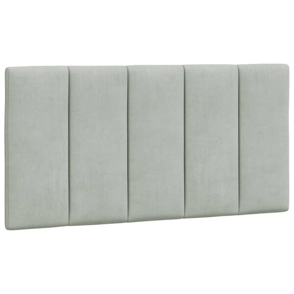vidaXL Headboard Cushion "Hanko" Light Grey 100 cm Velvet