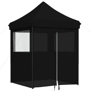 vidaXL Pop-Up hopf&auml;llbart partyt&auml;lt med 4 sidov&auml;ggar svart