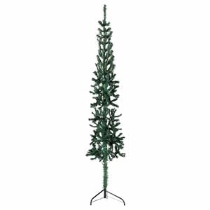 vidaXL Smal halv plastgran med stativ gr&ouml;n 210 cm