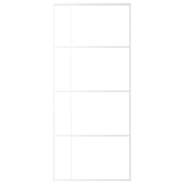 vidaXL Skjutd&ouml;rr ESG-glas och aluminium 90x205 cm vit