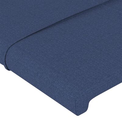 vidaXL Sänggavel med kanter blå 163x16x118/128 cm tyg