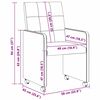 vidaXL Matstolar med hjul med hjul 2 pcs M&ouml;rkgr&aring; 58 x 65 x 94 cm tyg