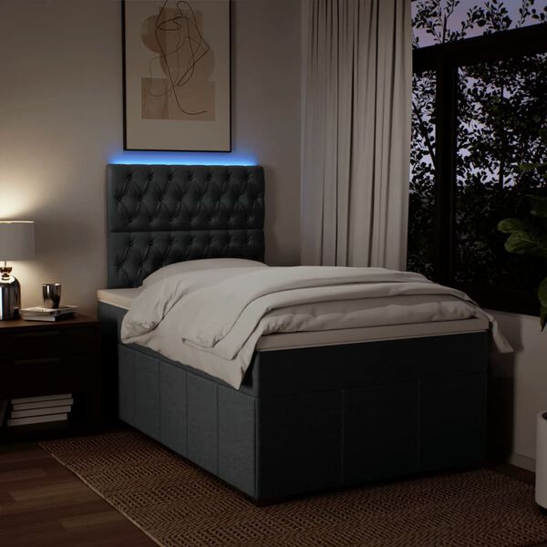 vidaXL Rams&auml;ng med madrass taupe 120x190 cm tyg