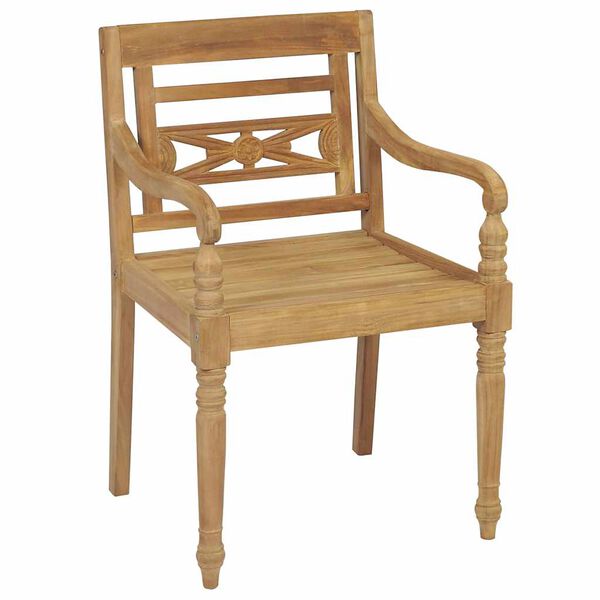 vidaXL Bataviastolar 2 st med taupe dynor massiv teak