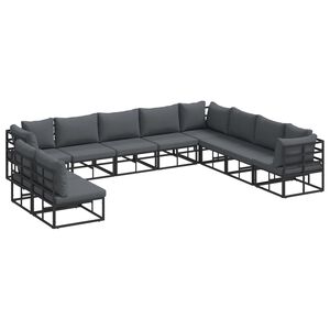 vidaXL Tr&auml;dg&aring;rdsoffset 10 st Svart Aluminium