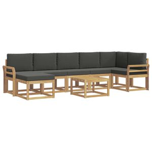 vidaXL Utomhussoffset med kudde 8 pcs Vit och antracit Polyester