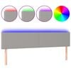 vidaXL S&auml;nggavel LED ljusgr&aring; 160x5x78/88 cm tyg