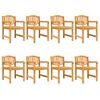 vidaXL Tr&auml;dg&aring;rdsstolar 8 st 58x59x88 cm massiv teak