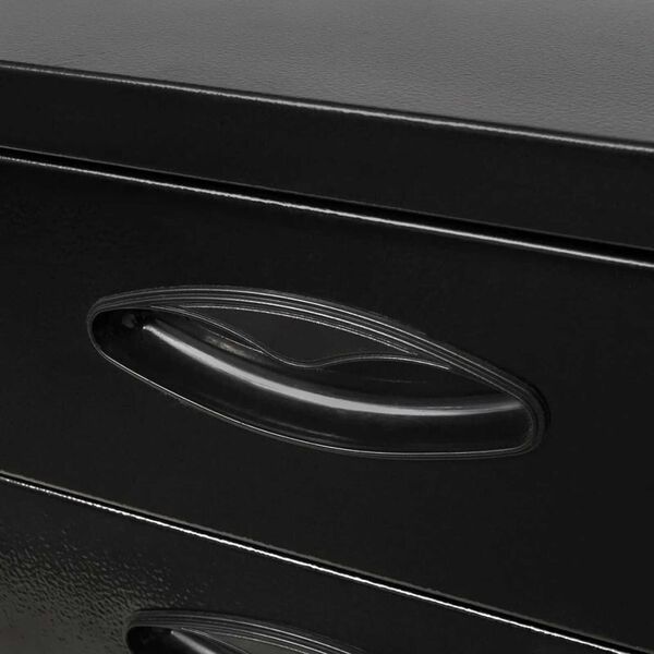 vidaXL Verktygslåda i metall 3 lådor svart