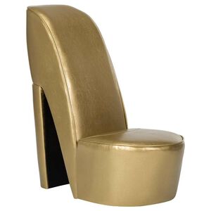 vidaXL Stol klacksko guld konstl&auml;der