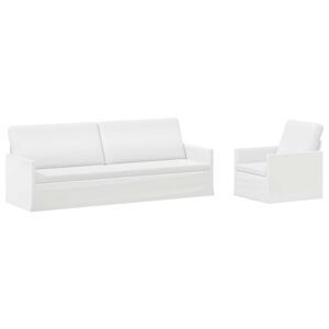 vidaXL Soffset 2 st Vit Tyg