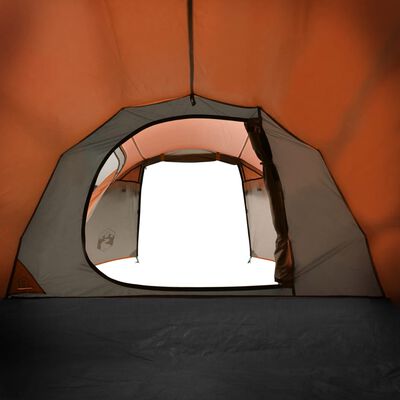 vidaXL Campingtält tunnel 2 personer grå och orange vattentätt