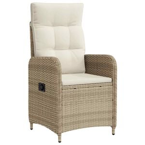 vidaXL F&auml;llbar tr&auml;dg&aring;rdstol Beige och kr&auml;mvit