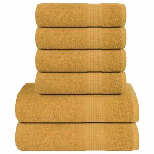 vidaXL 6-delat handduksset FROGN guld 360 gsm