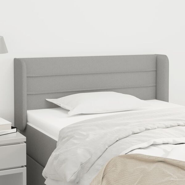 vidaXL S&auml;nggavel med kanter ljusgr&aring; 83x16x78/88 cm tyg