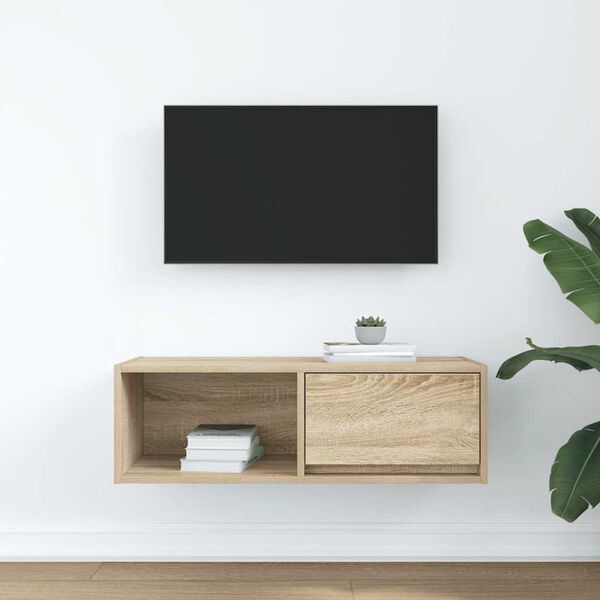 vidaXL TV-b&auml;nk sonoma ek 80x31x25,5 cm konstruerat tr&auml;