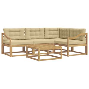 vidaXL Utomhussoffset 5 st Vit och Beige Polyester