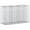 vidaXL Gabion upph&ouml;jd s&auml;ng 130 x 50 x 80 cm Galvaniserat st&aring;l Silver