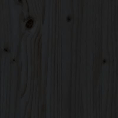 vidaXL Sängram svart massivt trä 120x190 cm