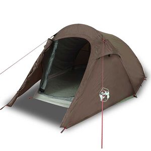 vidaXL Campingt&auml;lt tunnel 3 personer brun vattent&auml;tt