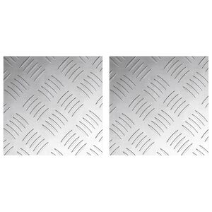 vidaXL Trappsteg 2 st 20 x 20 cm Silver Aluminium Fyrkantig