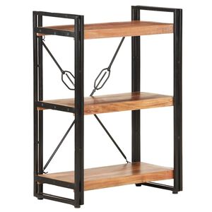 vidaXL Bokhylla med 3 hyllplan 60x30x80 cm massivt akaciatr&auml;