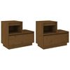 vidaXL S&auml;ngbord 2 st honungsbrun 60x34x51 cm massiv furu