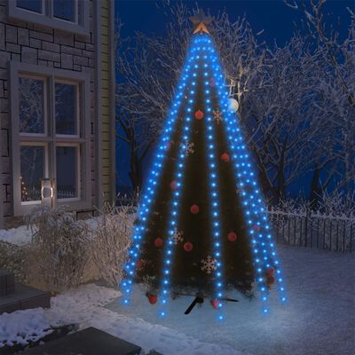 vidaXL Ljusnät för julgran 250 LED blå 250 cm