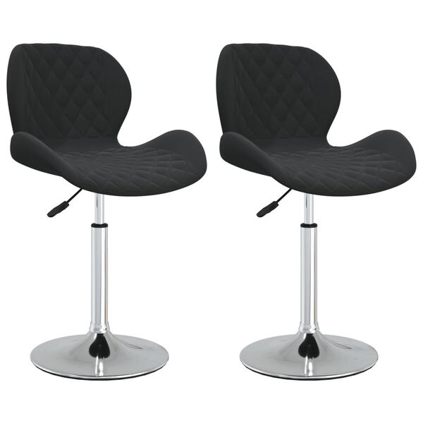 vidaXL Snurrbara matstolar 2 st svart sammet