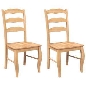 vidaXL Matstolar 2 st, naturligt massivt tr&auml; gummi