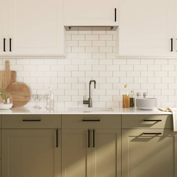 vidaXL Sk&aring;phandtag 10 st svart 128 mm rostfritt st&aring;l