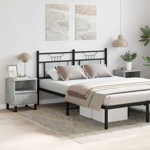 vidaXL Sängbord 2 st betonggrå 40x35x50 cm konstruerat trä