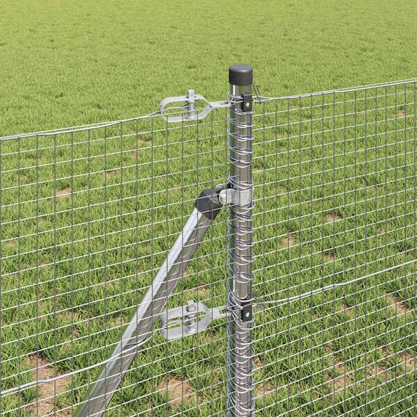 vidaXL St&auml;ngselstolpe Silver 10 x 0,5 m (19 x 19 mm n&auml;t) St&aring;l