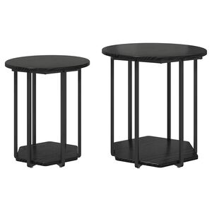 vidaXL Sidobordsset 2 st Svart Ek 50 x 50 x 50,5 cm