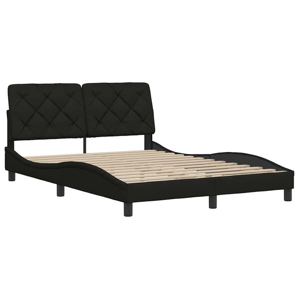 vidaXL Bed Frame without Mattress Black 120x200 cm Fabric