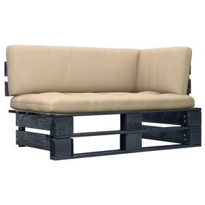 vidaXL H&ouml;rnsektion till pallsoffa svart impregnerad furu